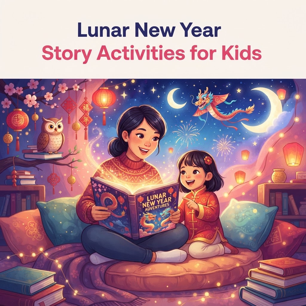 Featured image for Lunar New Year Stories for Kids: 7 Activities - InstaTales AI storytelling blog