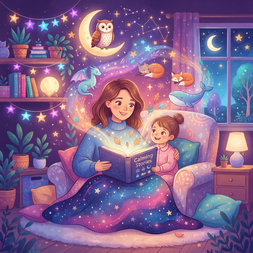 Featured image for 10 calming story ideas for kids - InstaTales AI storytelling blog