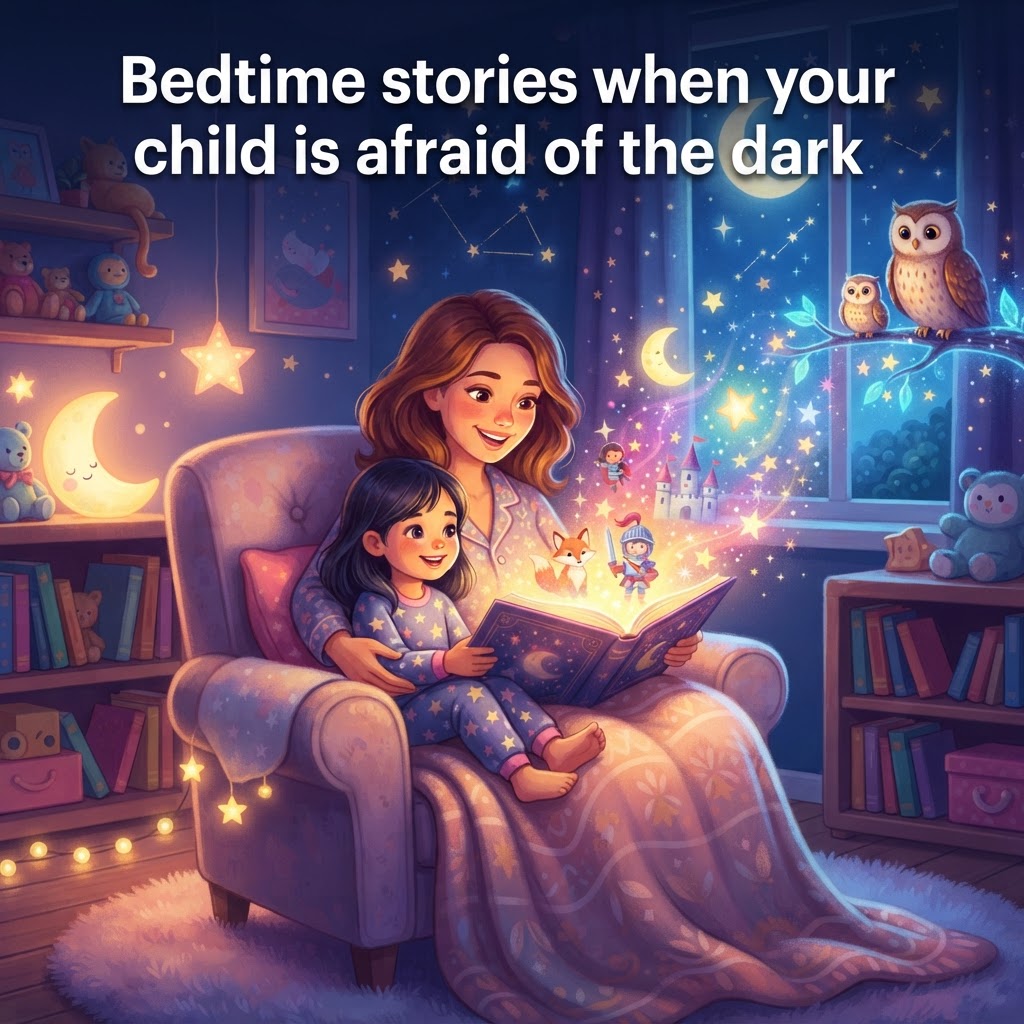 Featured image for Bedtime Stories Afraid of the Dark: Gentle Help - InstaTales AI storytelling blog