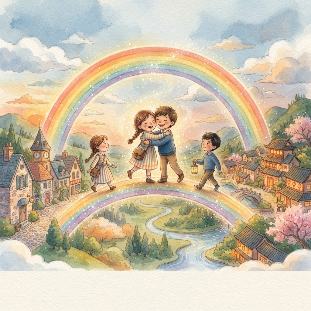 Illustration for "Rainbow Bridge" — a children's story created with InstaTales AI