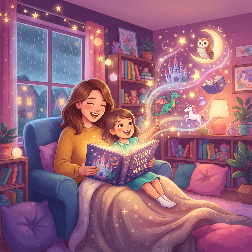Featured image for Rainy Day Stories for Kids: 10-Minute Magic - InstaTales AI storytelling blog