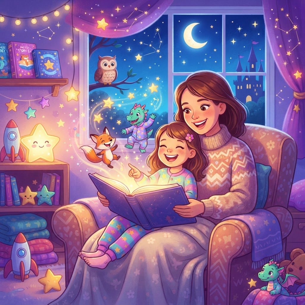 Featured image for Best funny bedtime stories for 6-year-olds - InstaTales AI storytelling blog