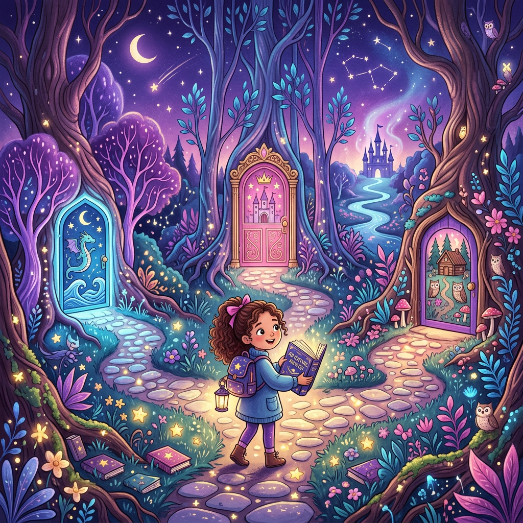 Children making choices in an interactive choose-your-own-adventure digital storybook