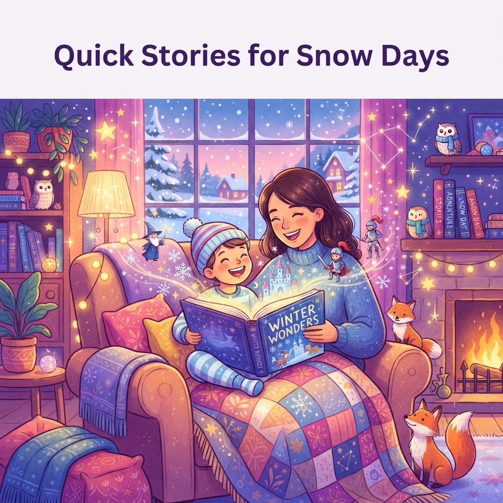 Featured image for Snow Day Stories for Kids: Quick Winter Reads - InstaTales AI storytelling blog