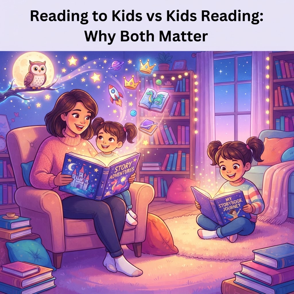 Featured image for Reading to Children vs Independent Reading: Why Both Matter - InstaTales AI storytelling blog