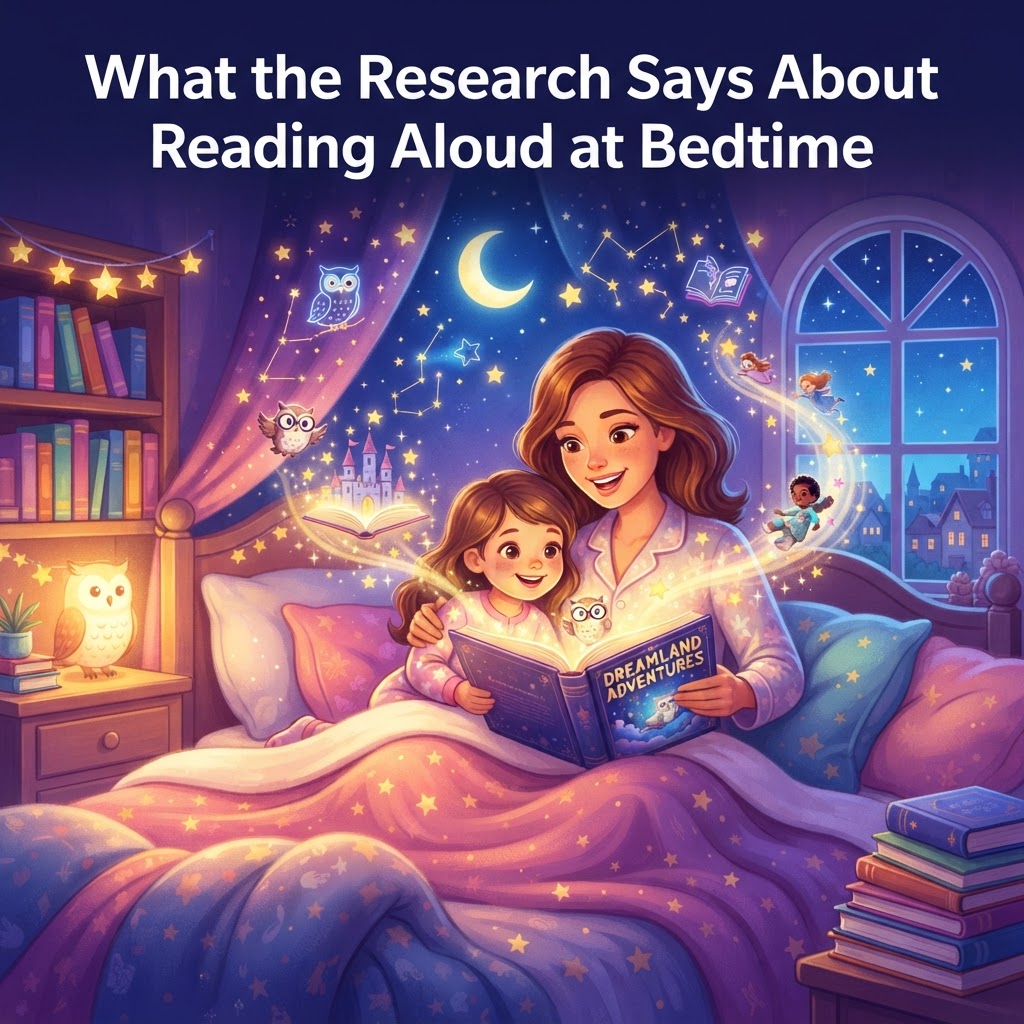Featured image for Reading Aloud Research: Bedtime Benefits - InstaTales AI storytelling blog