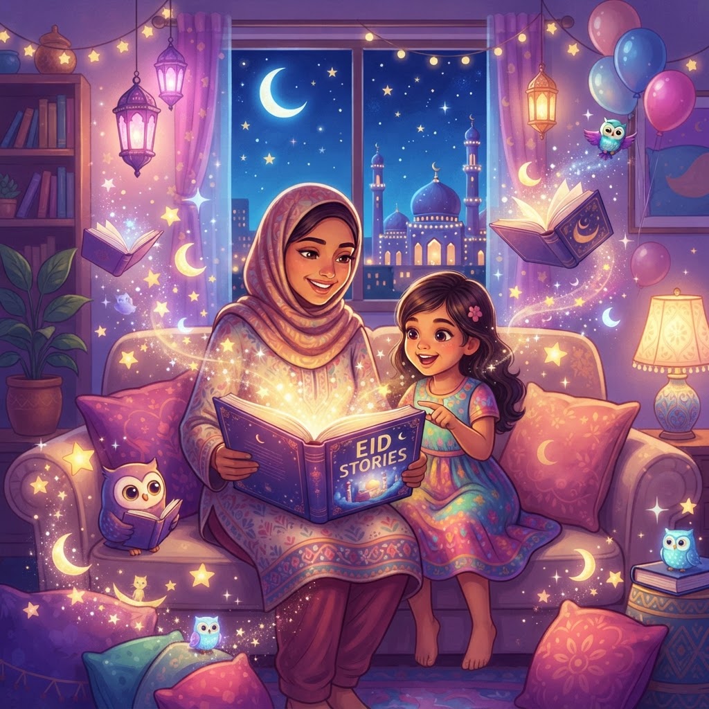Featured image for 7 Eid Stories for Kids to Share at Bedtime - InstaTales AI storytelling blog