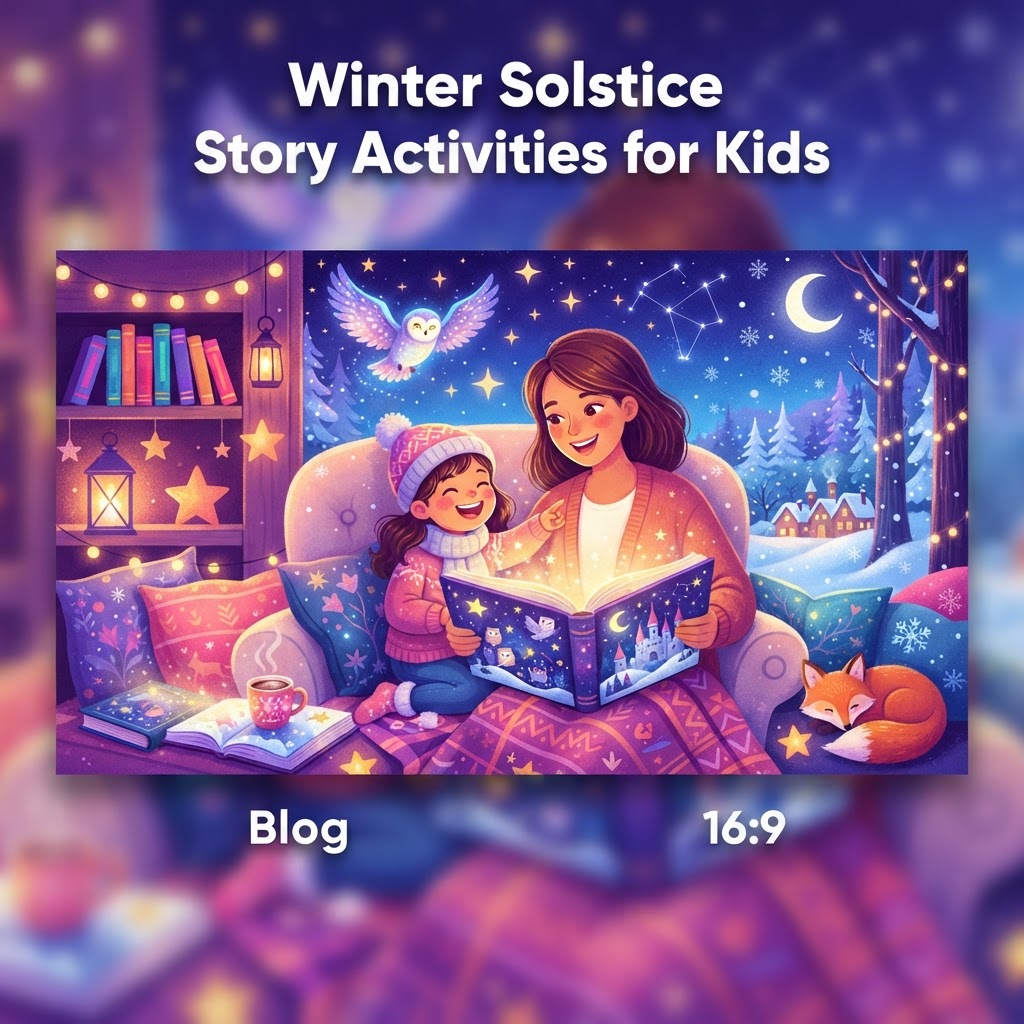 Featured image for Winter Solstice Stories for Kids: 6 Activities - InstaTales AI storytelling blog
