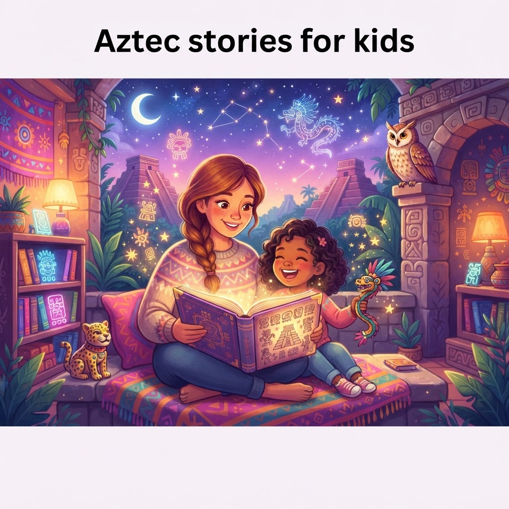 Featured image for Aztec Stories for Kids: Gentle Myths & Heroes - InstaTales AI storytelling blog