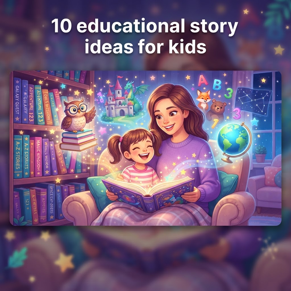 Featured image for 10 educational story ideas for kids - InstaTales AI storytelling blog