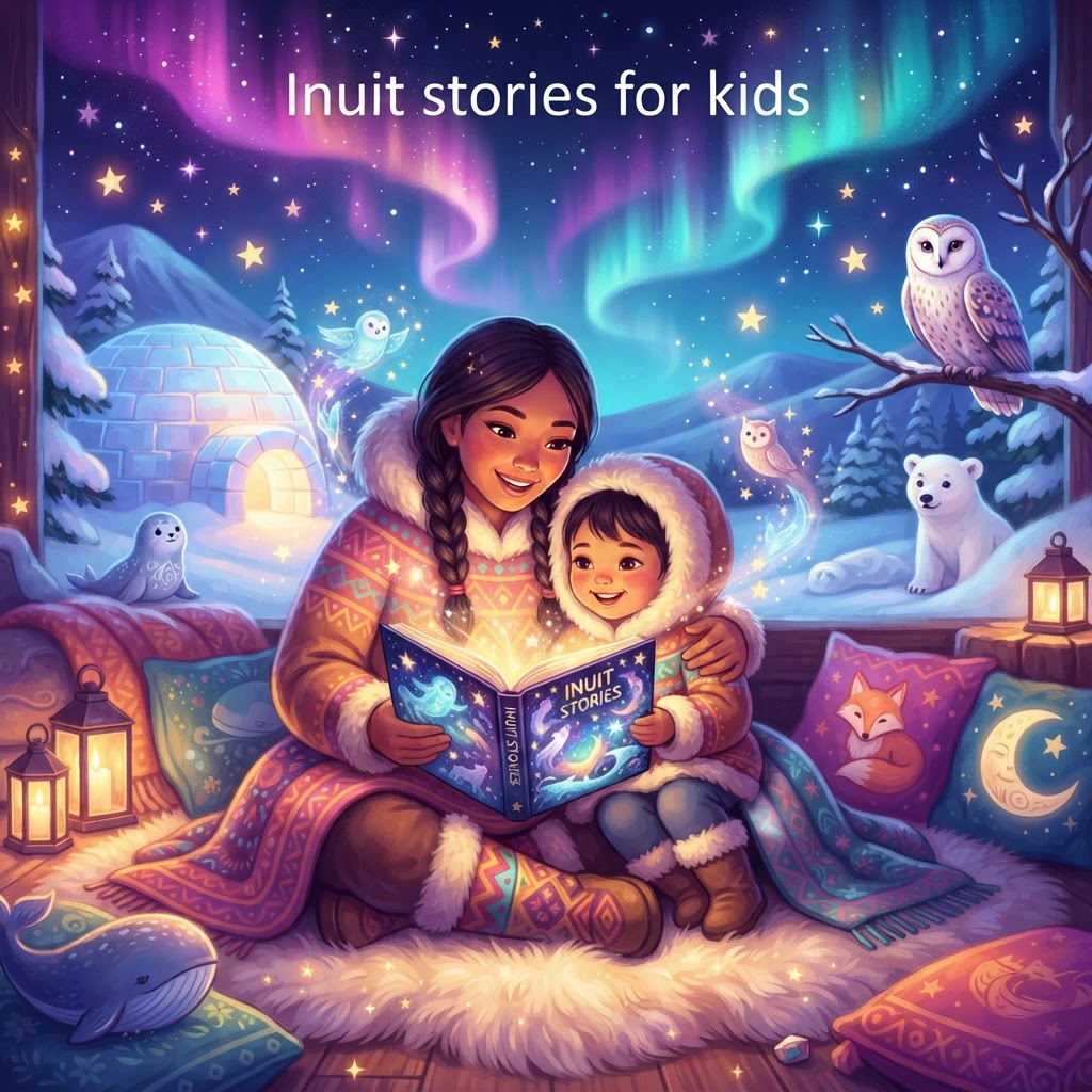 Featured image for Inuit Stories for Kids: Gentle Arctic Myths - InstaTales AI storytelling blog
