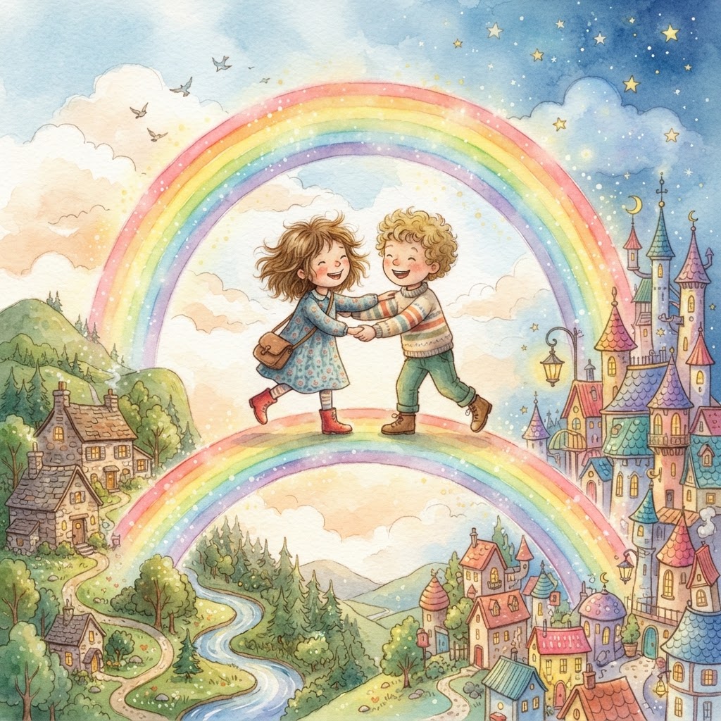 Illustration for "Rainbow Bridge" — a children's story created with InstaTales AI