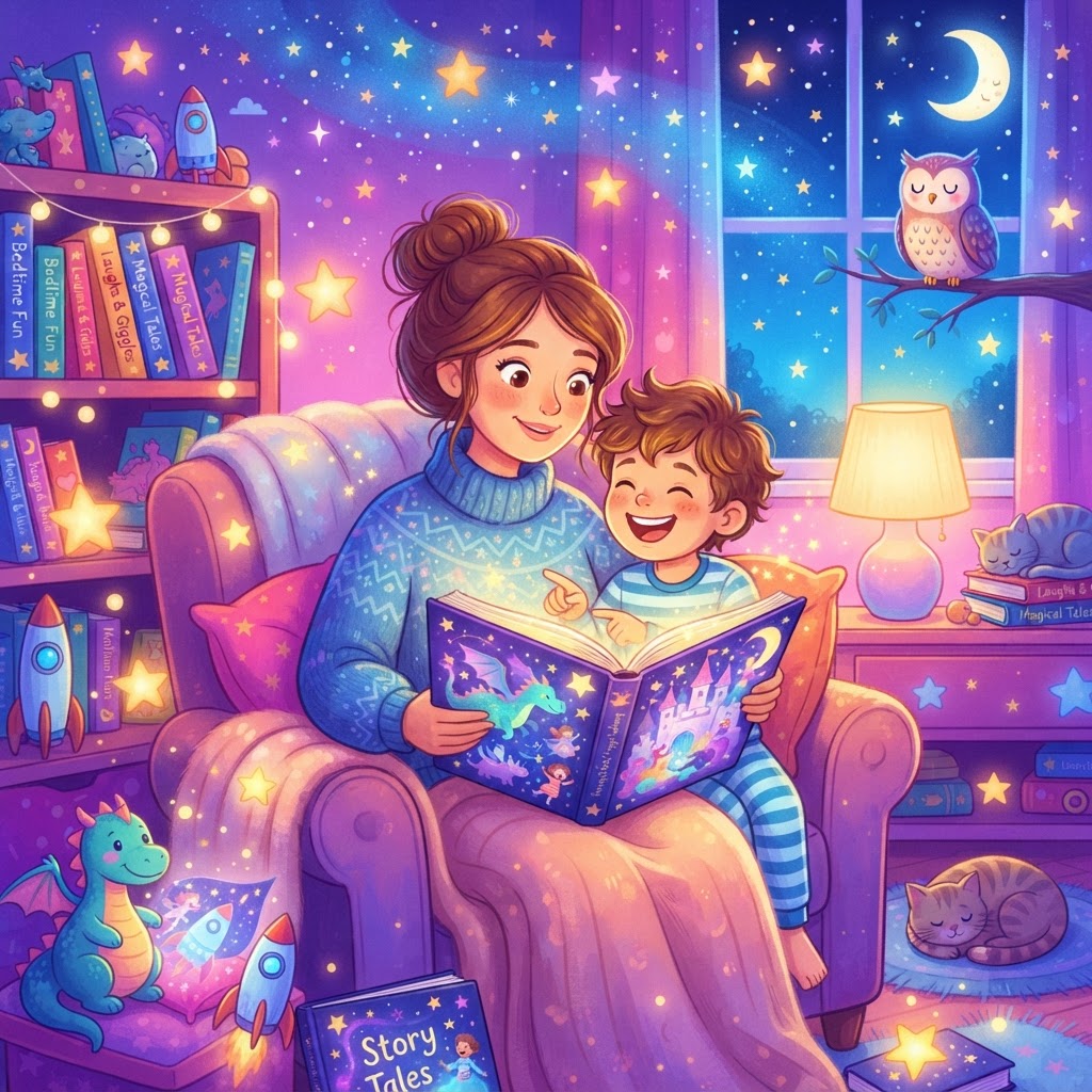 Featured image for Best funny bedtime stories for 5-year-olds - InstaTales AI storytelling blog