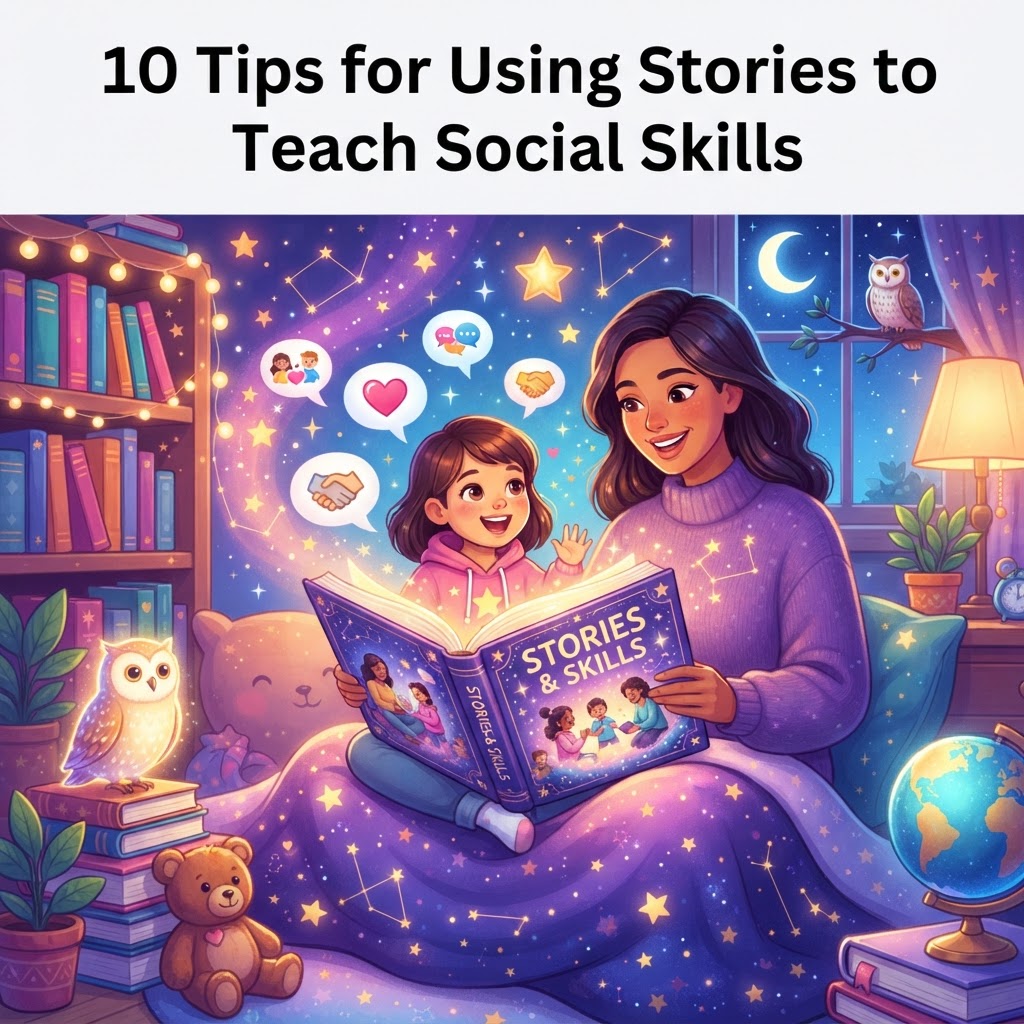 Featured image for 10 Tips for Using Stories to Teach Social Skills - InstaTales AI storytelling blog