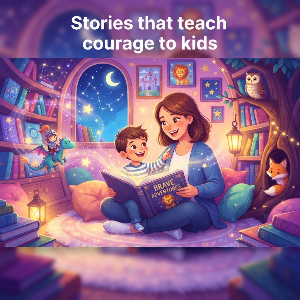 Featured image for Stories that teach courage to kids - InstaTales AI storytelling blog