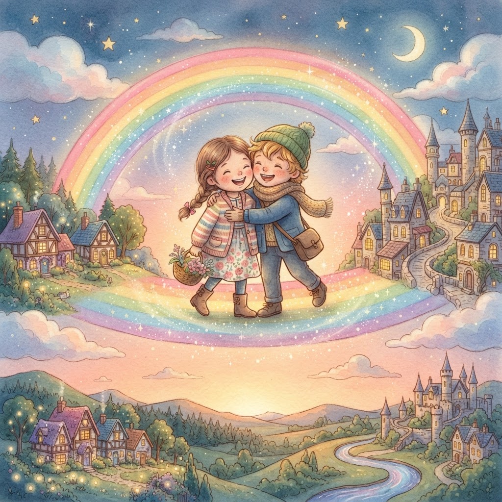 Illustration for "Rainbow Bridge" — a children's story created with InstaTales AI