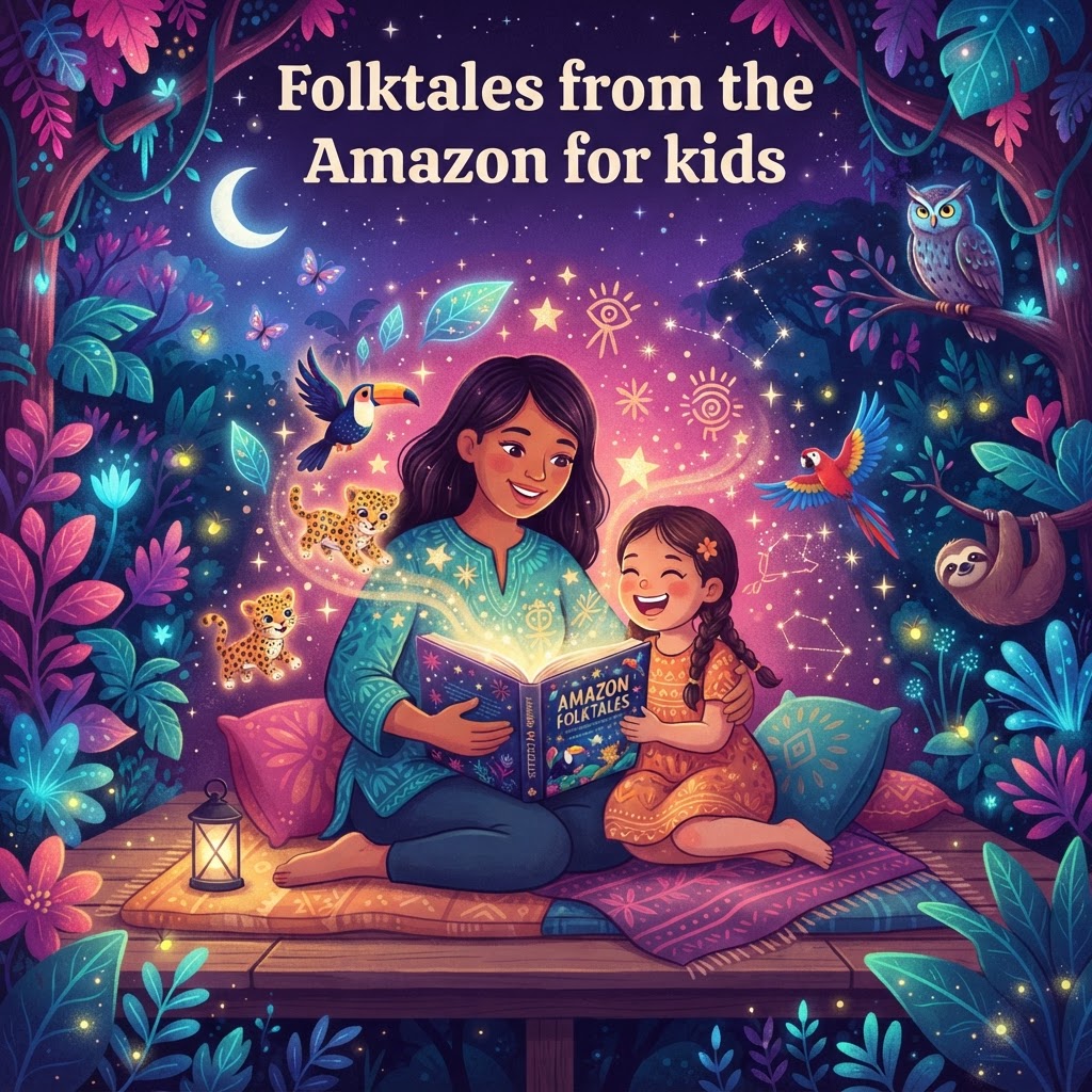 Featured image for The Amazon Folktales for Kids: Magic & Lessons - InstaTales AI storytelling blog