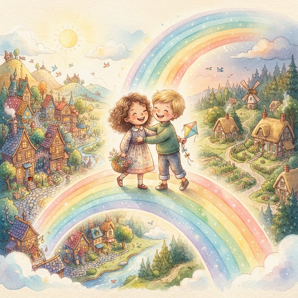 Illustration for "Rainbow Bridge" — a children's story created with InstaTales AI