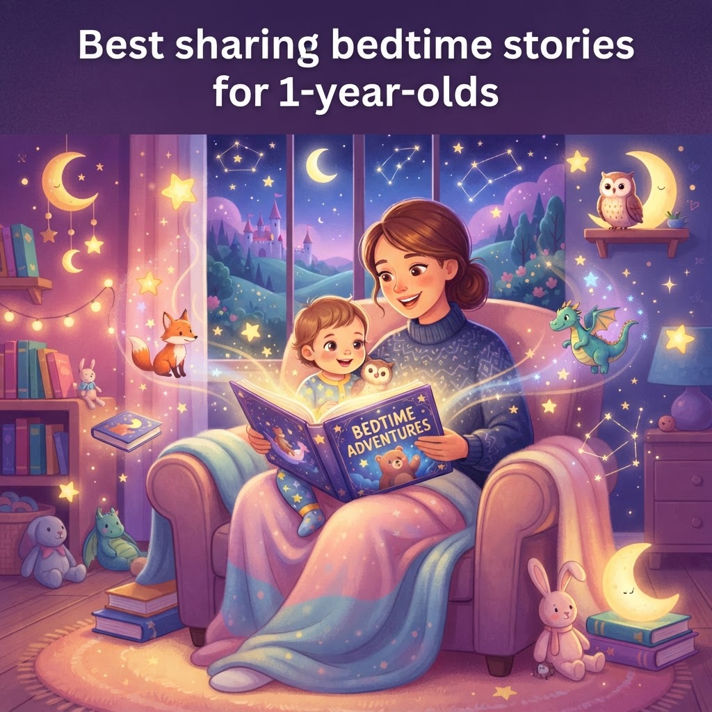 Featured image for Best sharing bedtime stories for 1-year-olds - InstaTales AI storytelling blog