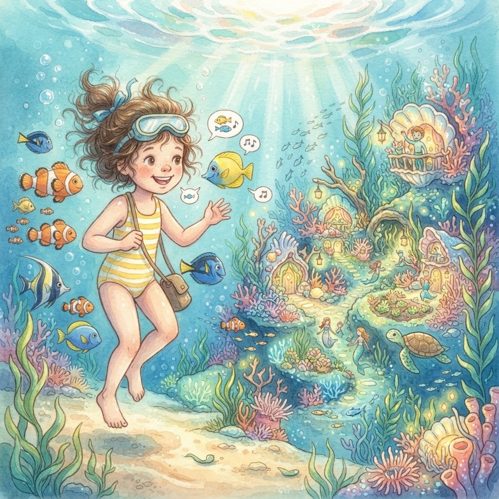 Illustration for "Ocean Dreams" — a children's story created with InstaTales AI