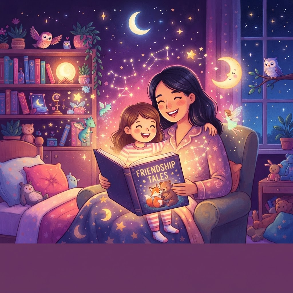 Featured image for Best friendship bedtime stories for 6-year-olds - InstaTales AI storytelling blog
