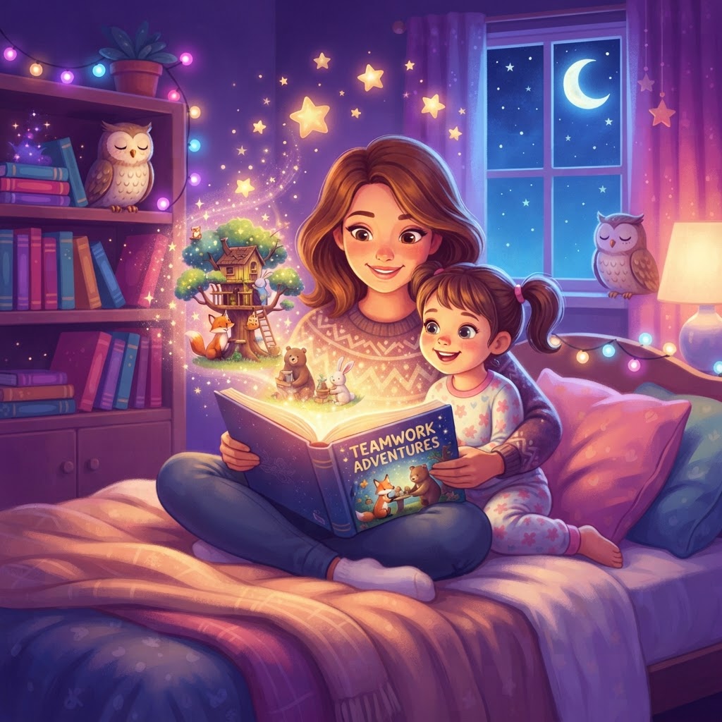 Featured image for Teaching teamwork through bedtime stories - InstaTales AI storytelling blog