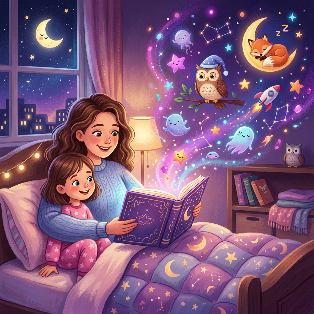 Featured image for Top 10 Bedtime Story Themes That Help Kids Fall Asleep Faster - InstaTales AI storytelling blog