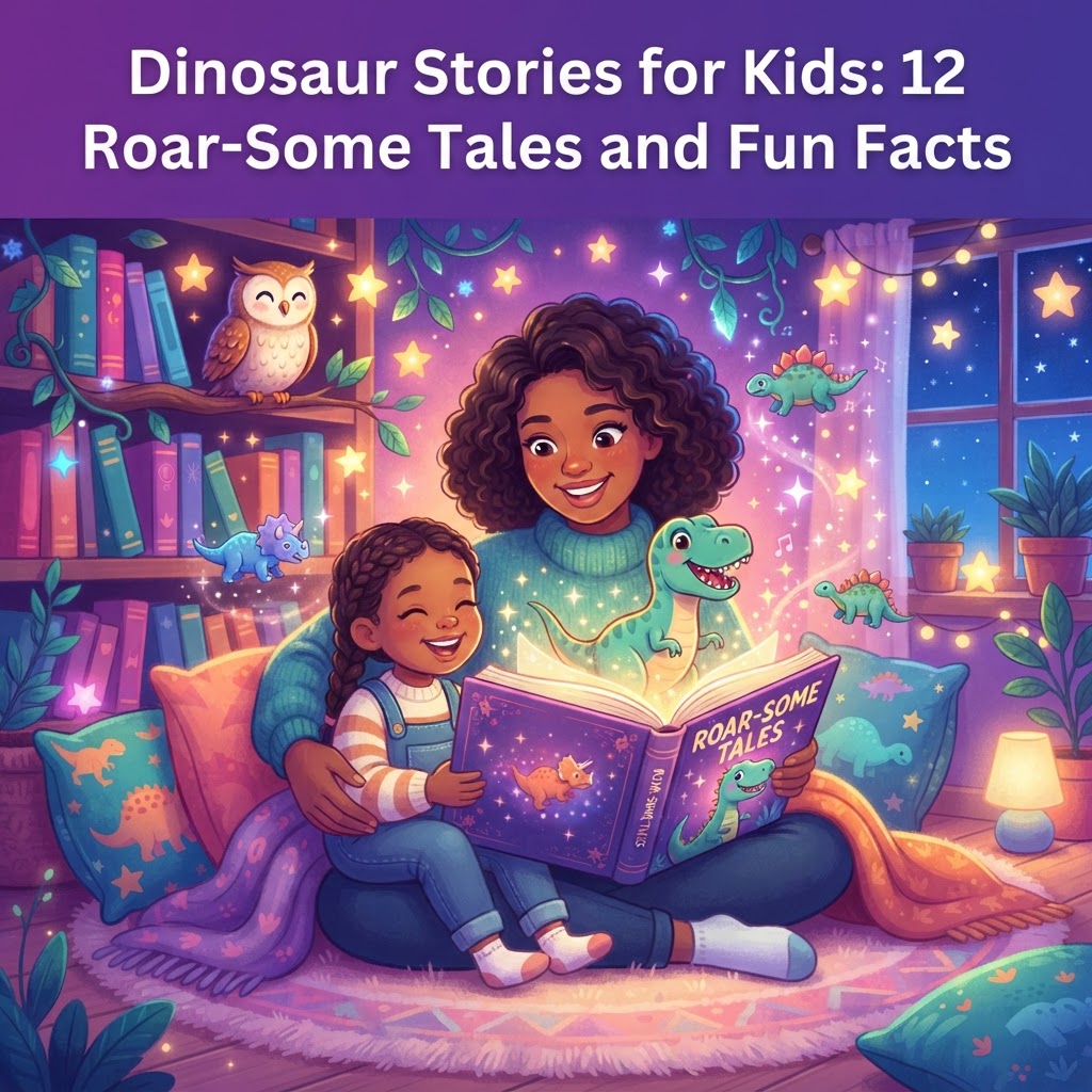 Featured image for Dinosaur Stories for Kids: 12 Roar-Some Tales and Fun Facts - InstaTales AI storytelling blog