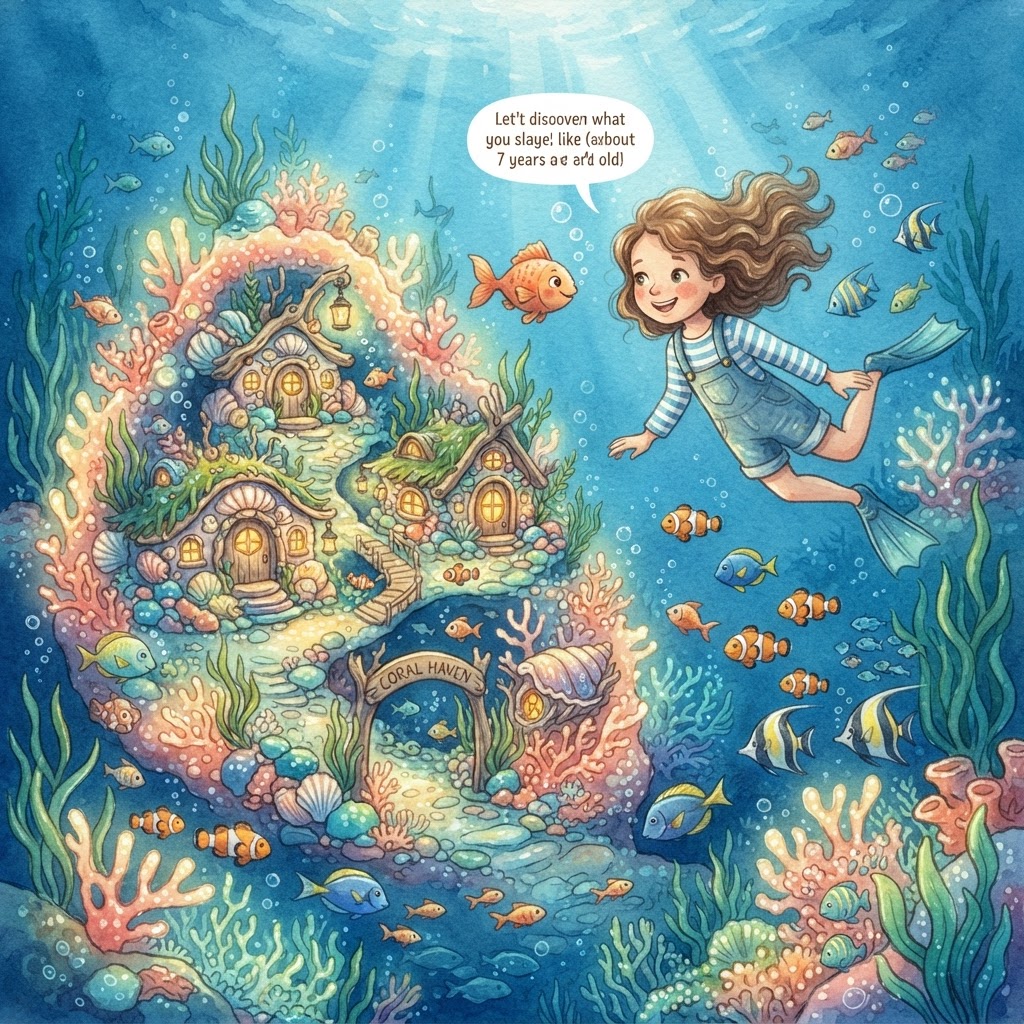 Illustration for "Ocean Dreams" — a children's story created with InstaTales AI