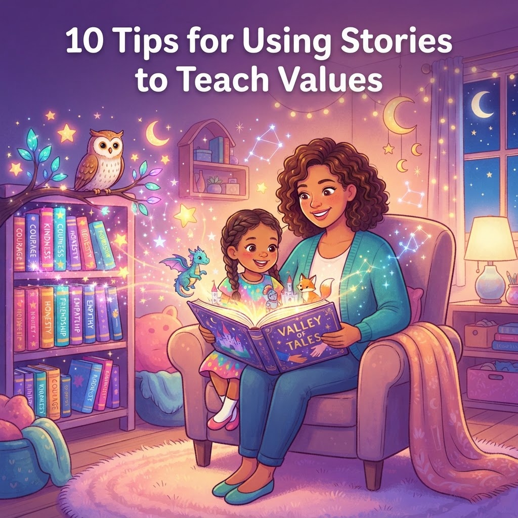 Featured image for Teaching Values With Stories: 10 Simple Tips - InstaTales AI storytelling blog