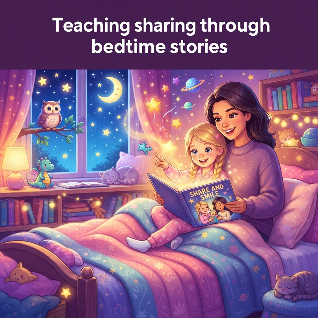 Featured image for Teaching sharing through bedtime stories - InstaTales AI storytelling blog