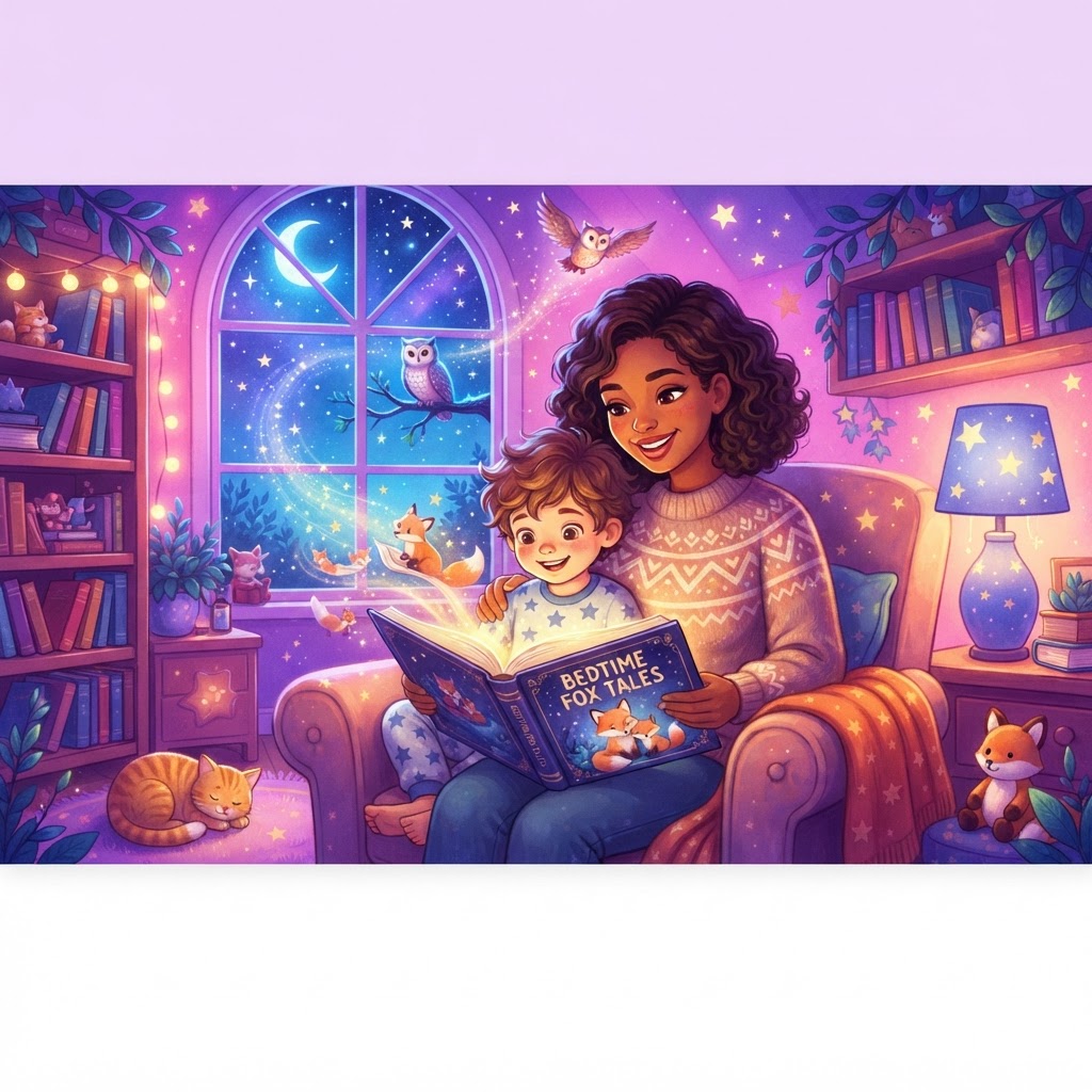 Featured image for Cute foxes bedtime stories for children - InstaTales AI storytelling blog