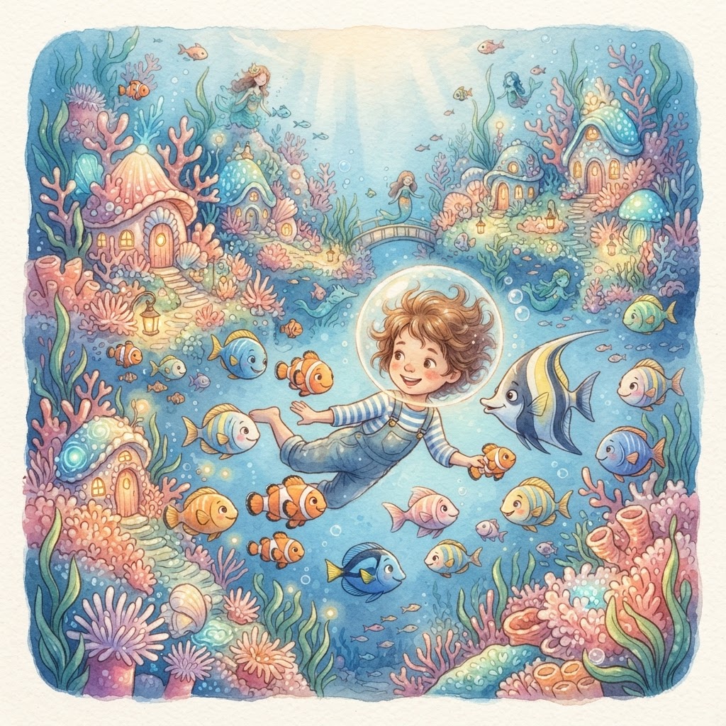 Illustration for "Ocean Dreams" — a children's story created with InstaTales AI
