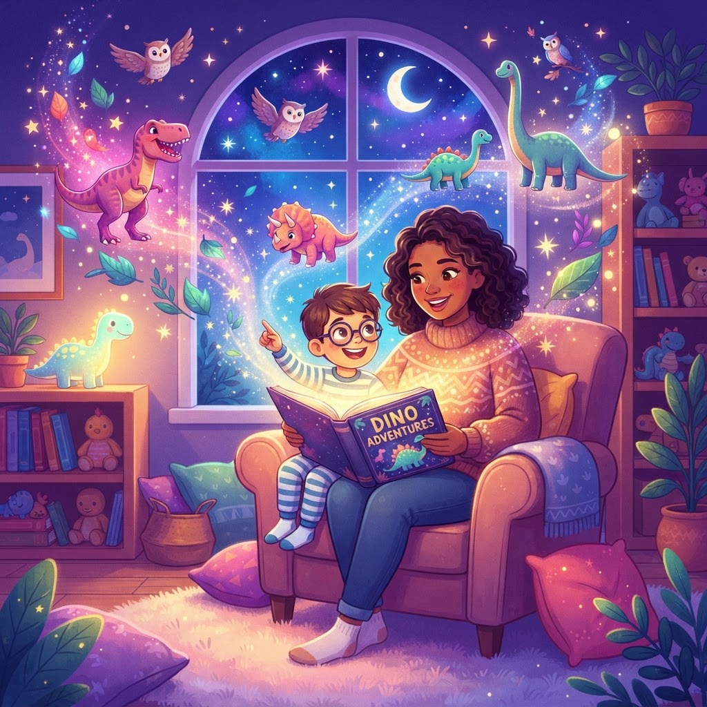 Featured image for Best dinosaurs bedtime stories for 7-year-olds - InstaTales AI storytelling blog