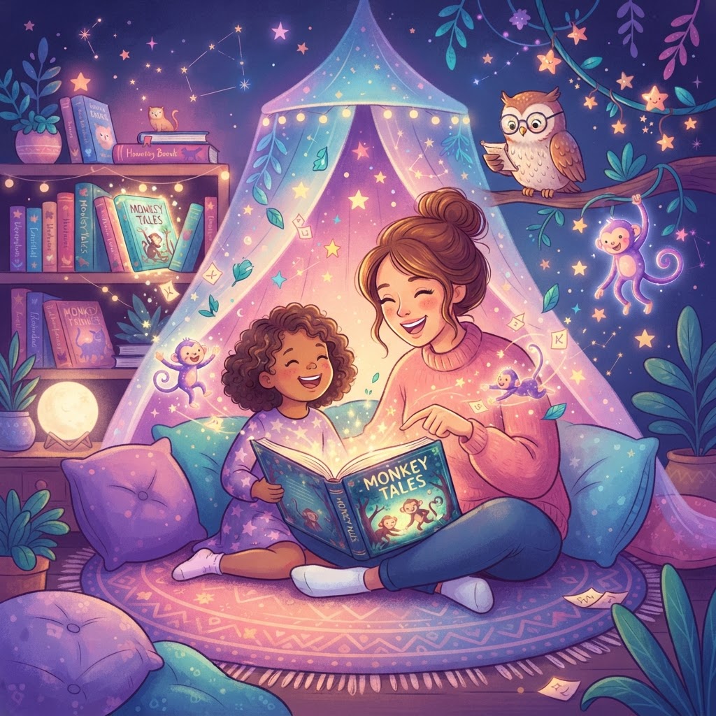 Featured image for Monkeys Stories for Kids: Tales & Fun Facts - InstaTales AI storytelling blog