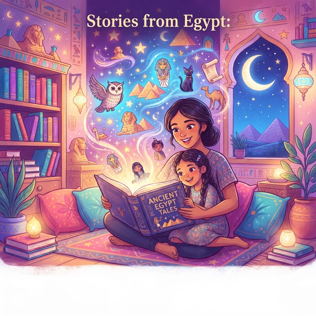 Featured image for Stories from Egypt for Children: 5 Tale Ideas - InstaTales AI storytelling blog