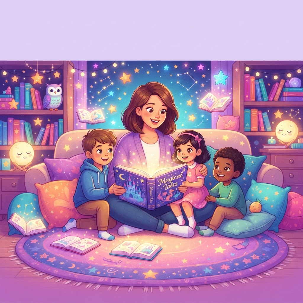 Featured image for 10 Easy Tips for Reading to Multiple Kids - InstaTales AI storytelling blog