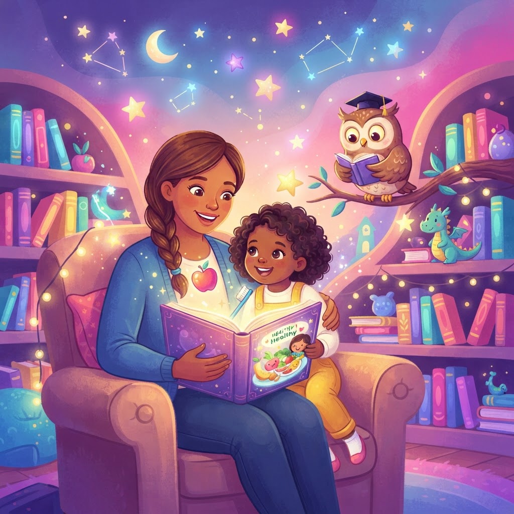Featured image for 10 Tips for Using Stories to Teach Healthy Habits - InstaTales AI storytelling blog