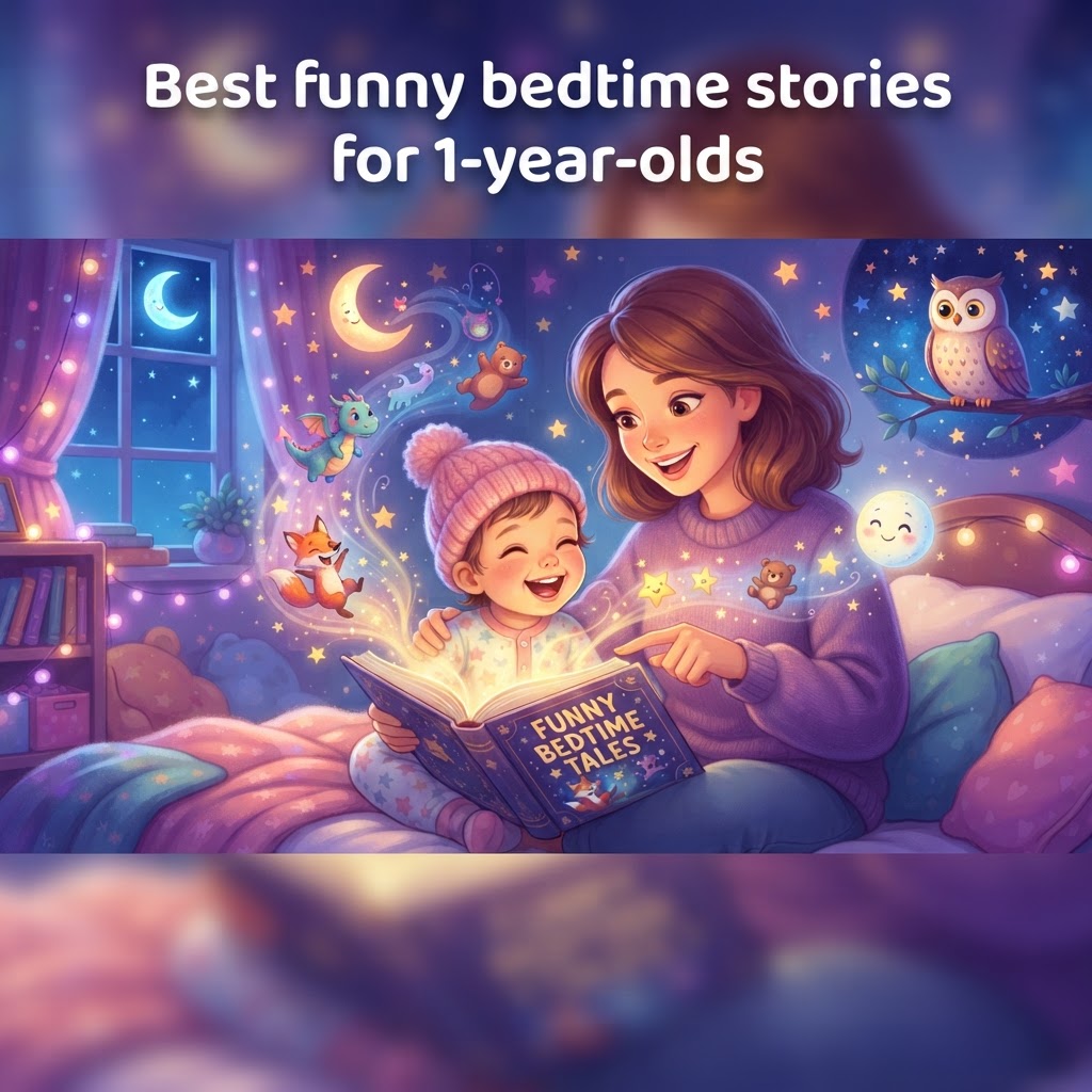Featured image for Best funny bedtime stories for 1-year-olds - InstaTales AI storytelling blog