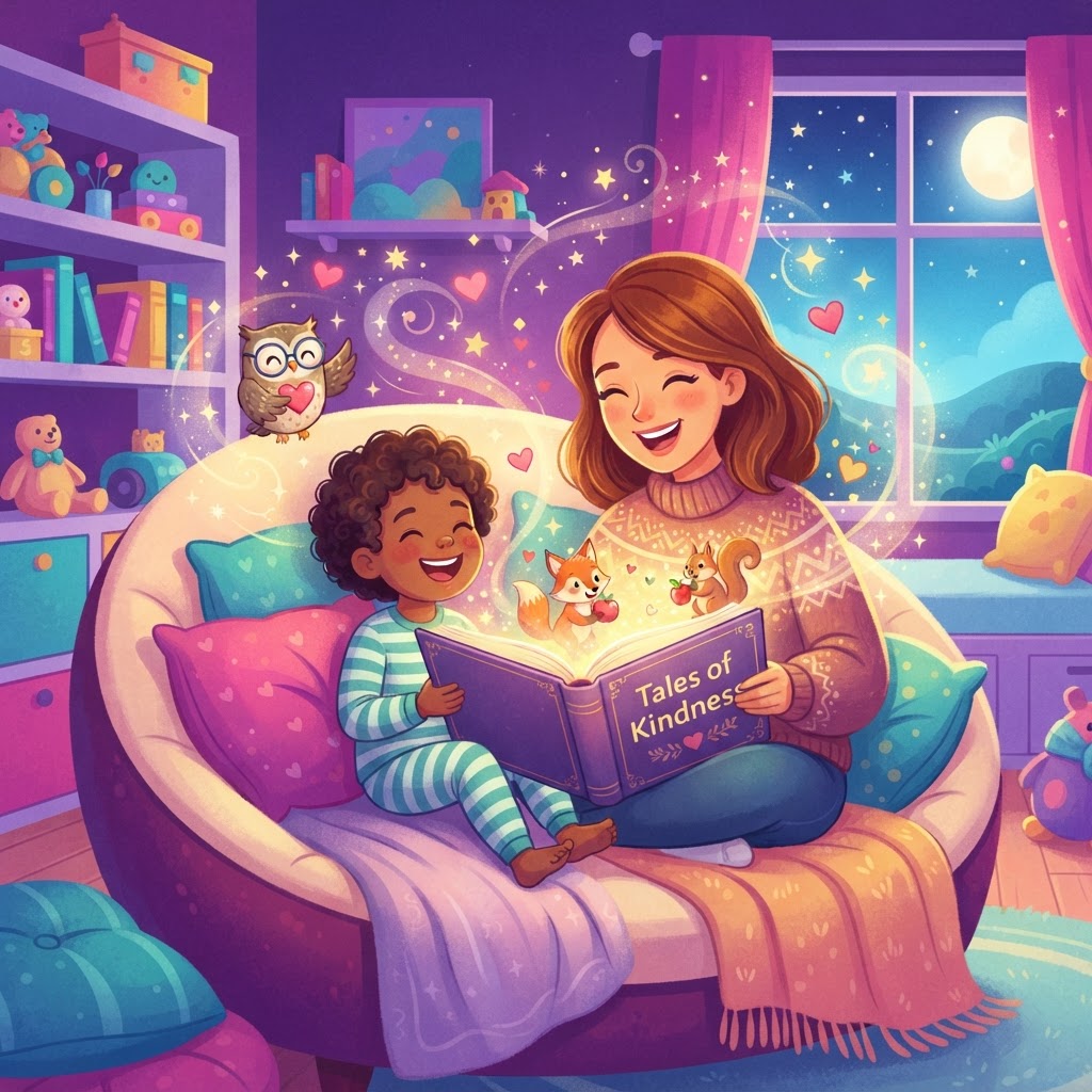 Featured image for Stories that teach kindness to kids - InstaTales AI storytelling blog