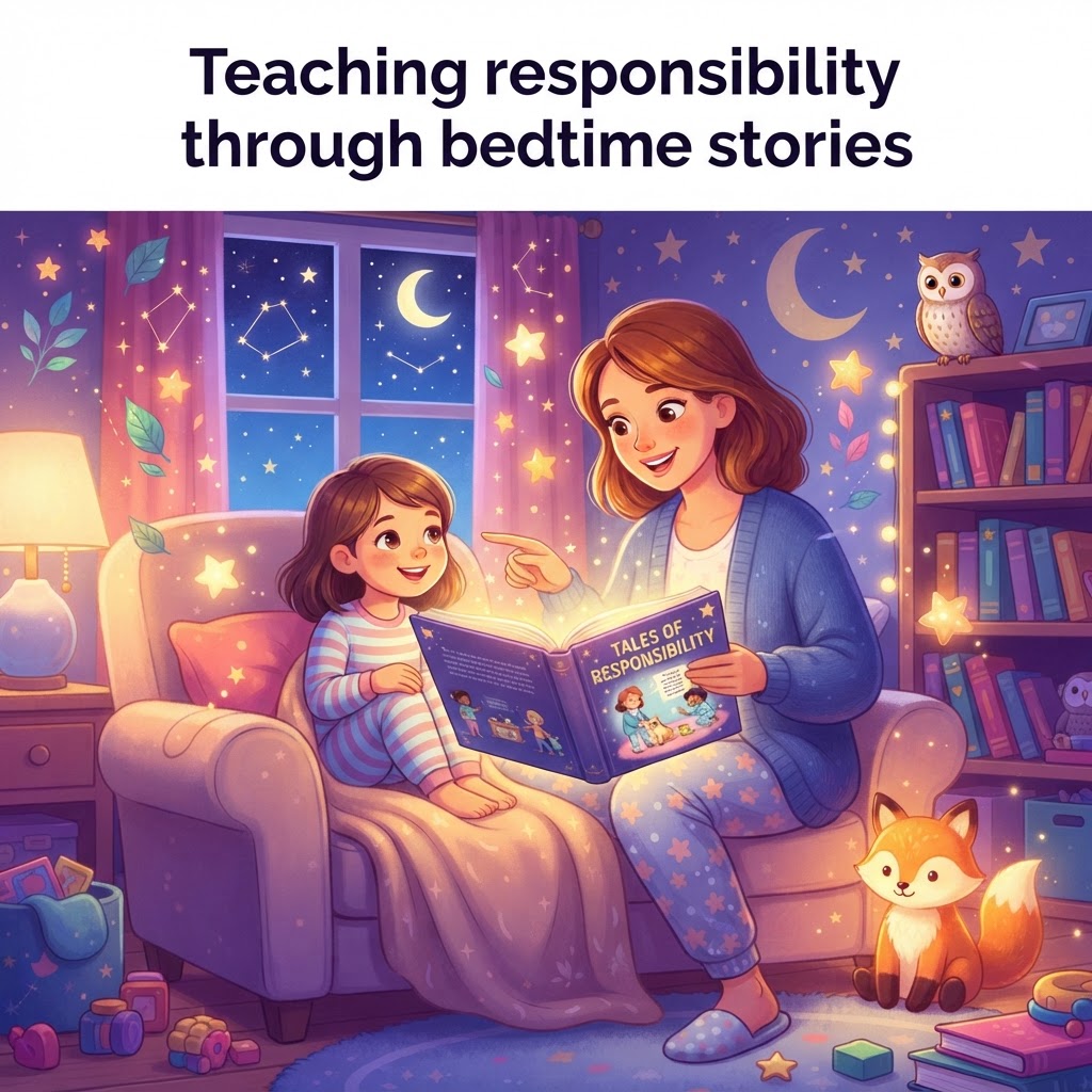 Featured image for Teaching responsibility through bedtime stories - InstaTales AI storytelling blog