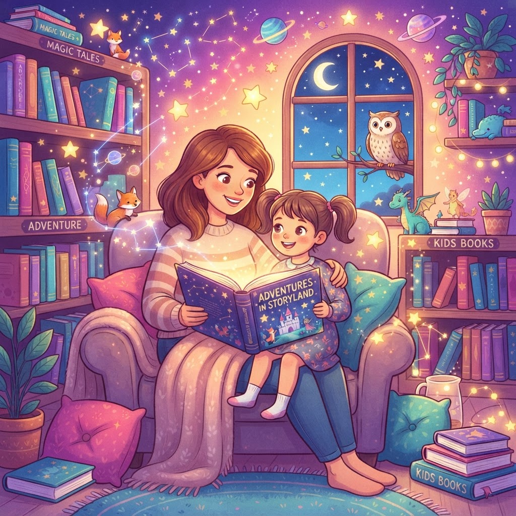 Featured image for Reading to your 6-year-old: tips and story ideas - InstaTales AI storytelling blog