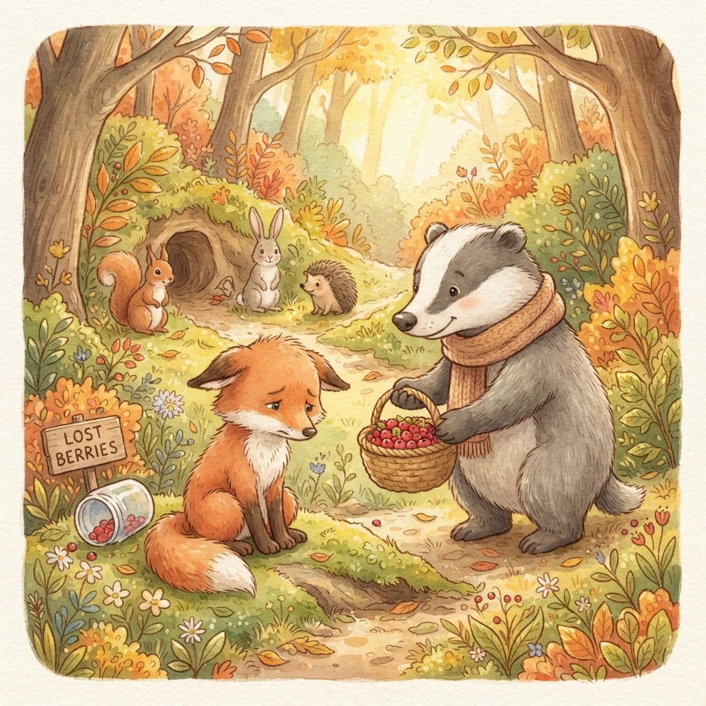 Illustration for "The Fox Who Lied" — a children's story created with InstaTales AI