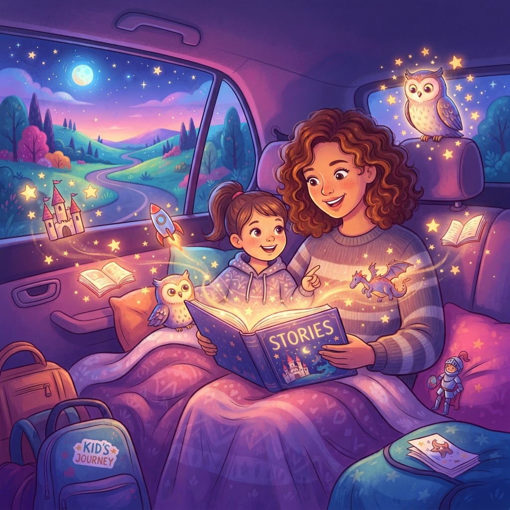 Featured image for Long Car Ride Stories: 10-Minute Ideas - InstaTales AI storytelling blog