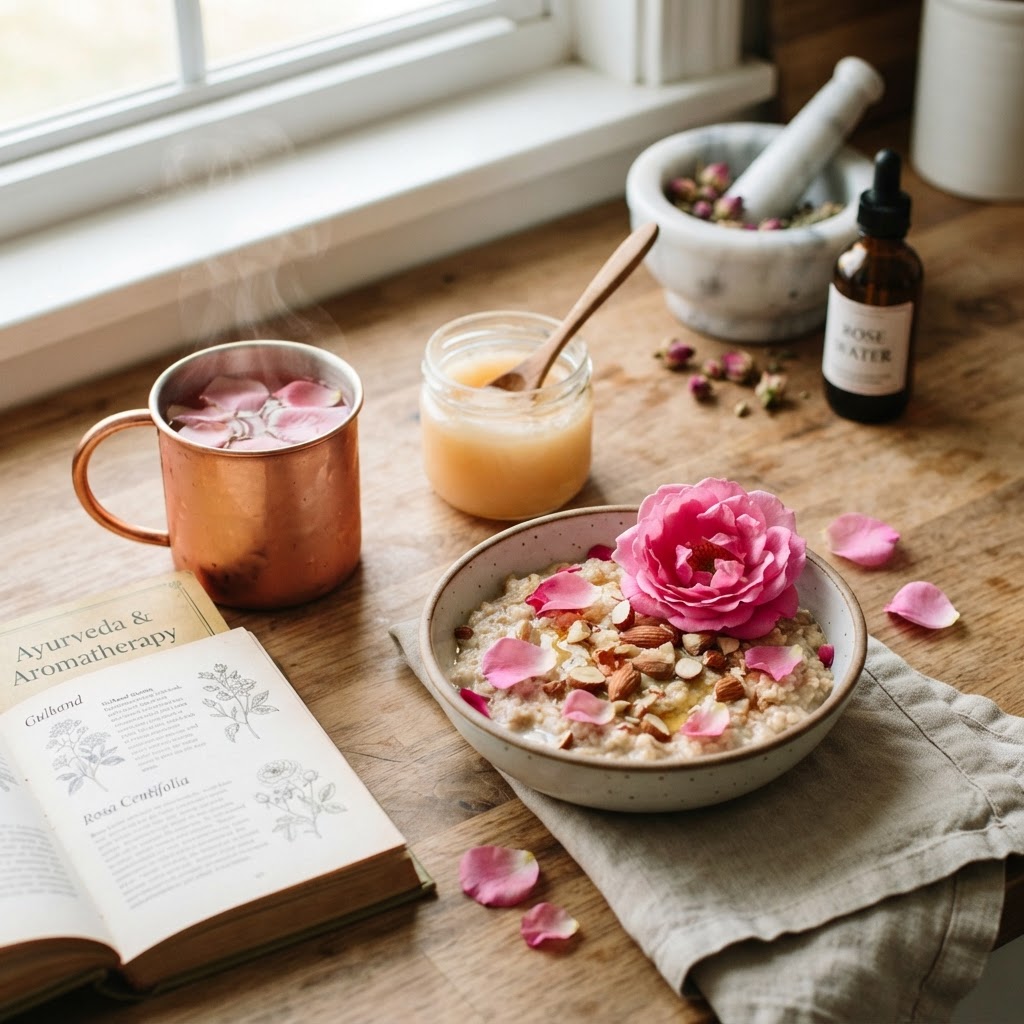 Rose in Ayurveda-Inspired Routines: Food, Aroma and Sensible Use