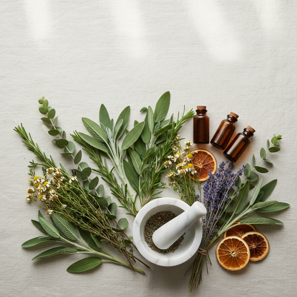Fresh herbs and botanicals