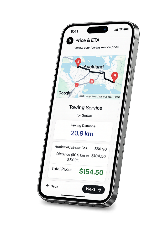 Road Aid App Screen