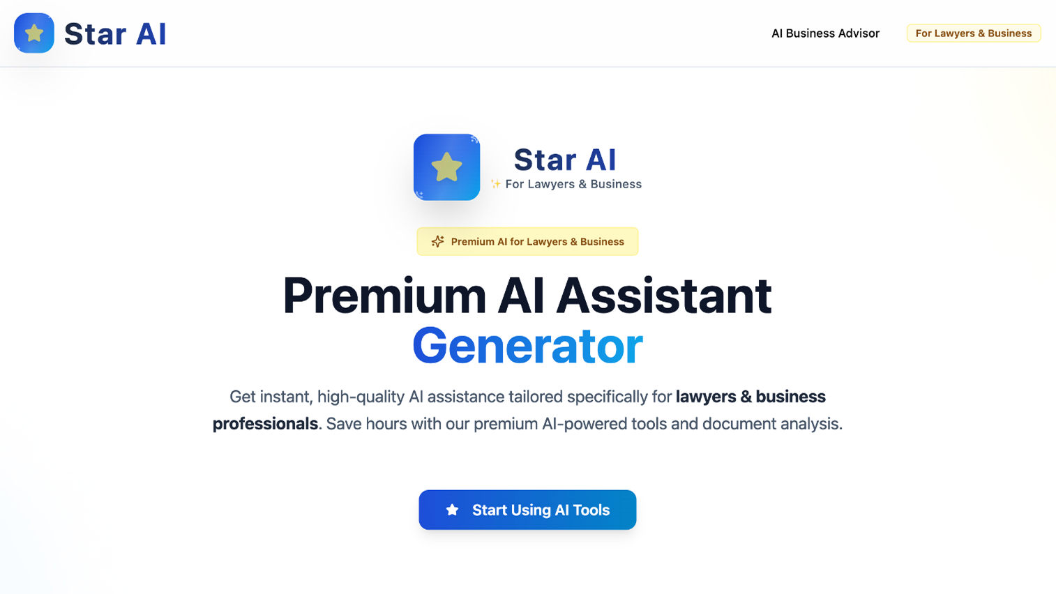 Star AI template preview
