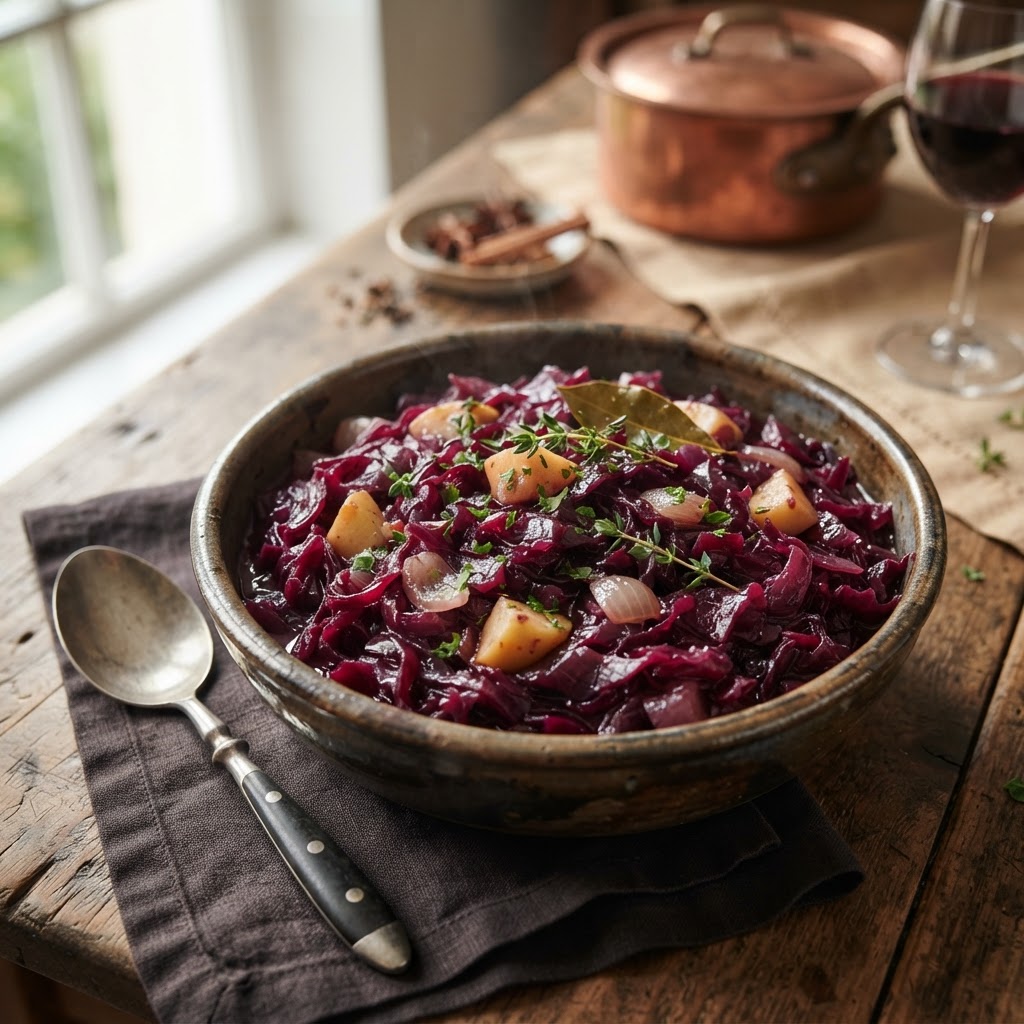 Klassischer geschmorter Rotkohl