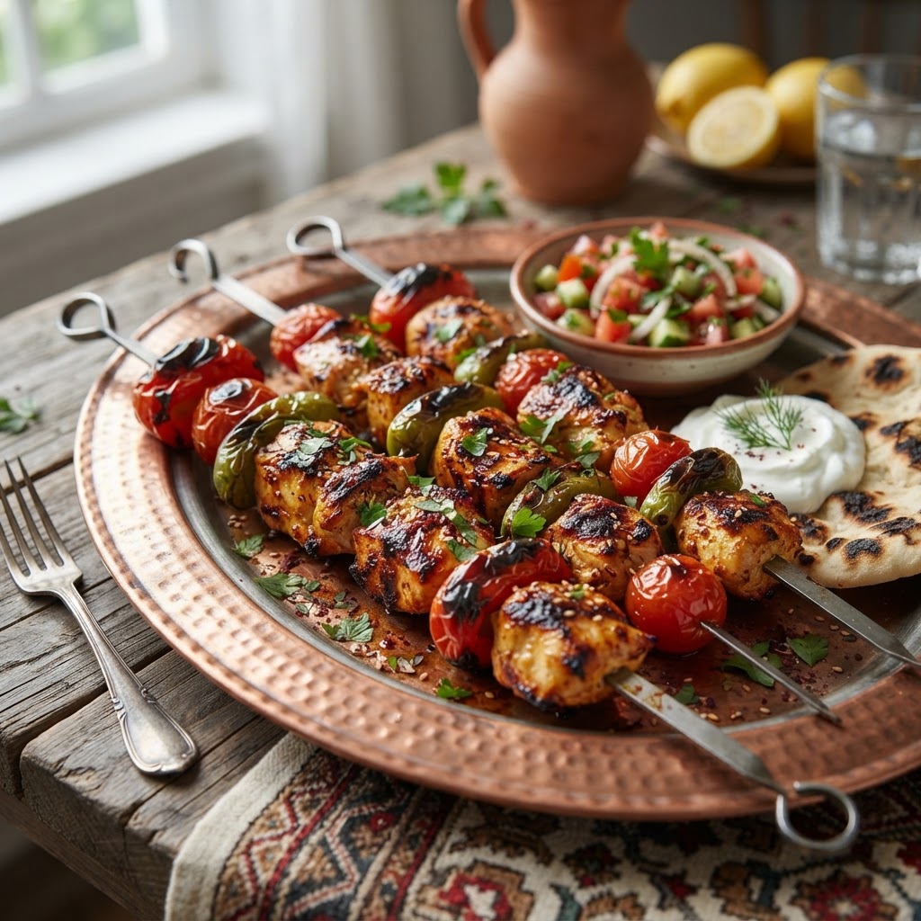 Türkisches Tavuk Şiş - Hähnchenspieße aus der Joghurtmarinade